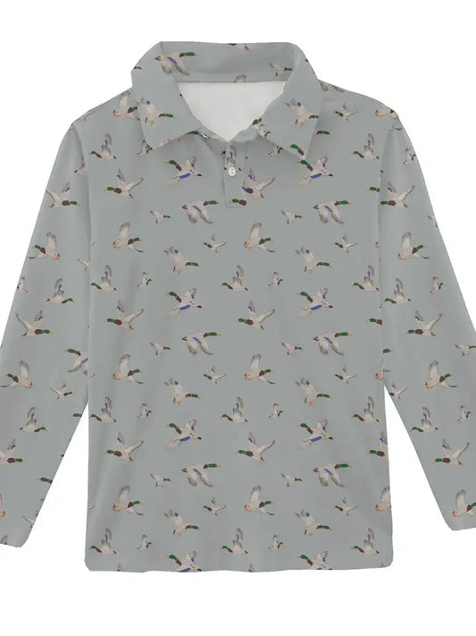 MALLARDS/ DUCKS  LONG SLEEVE POLO