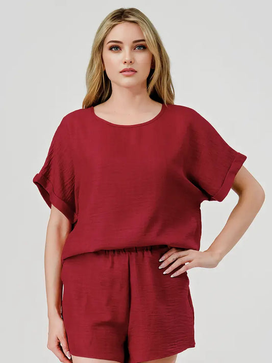 KICK OFF TWO PIECE SET - BURGUNDY
