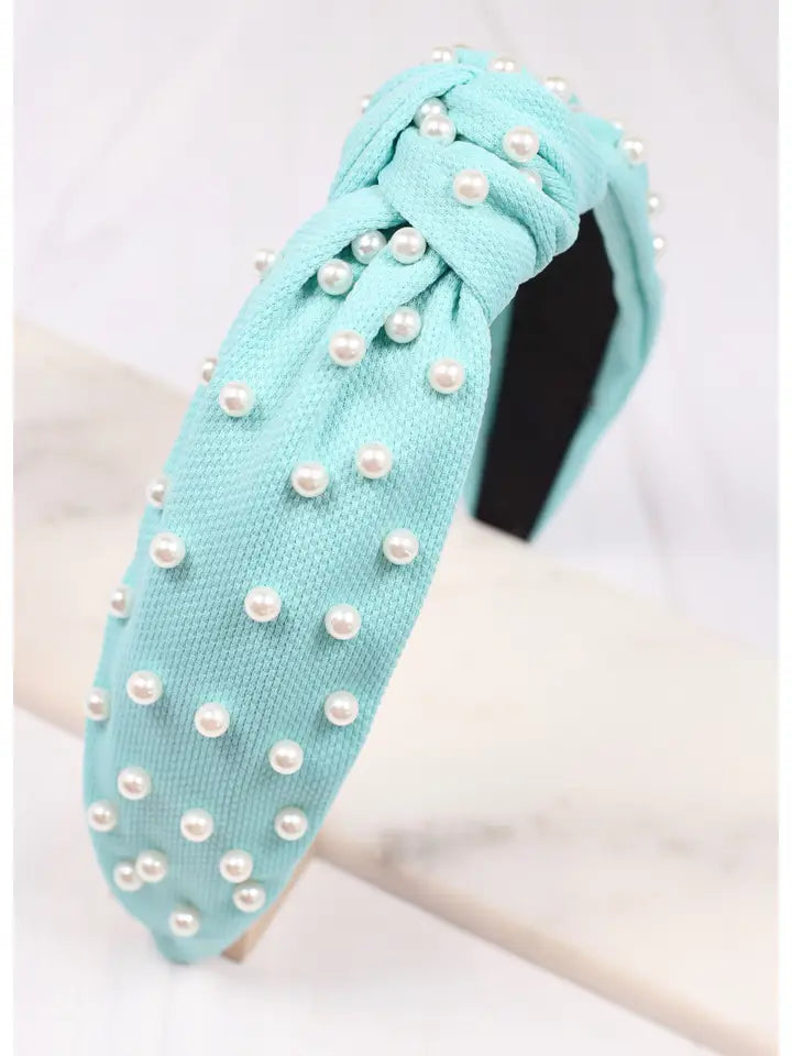 WARREN PEARL STUDDED HEADBAND - MINT