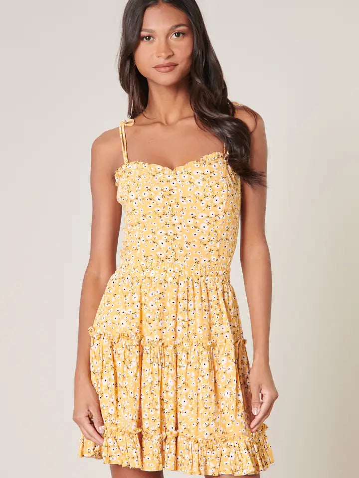 DOREEN DAISY TIE STRAP SMOCKED BACK TOP