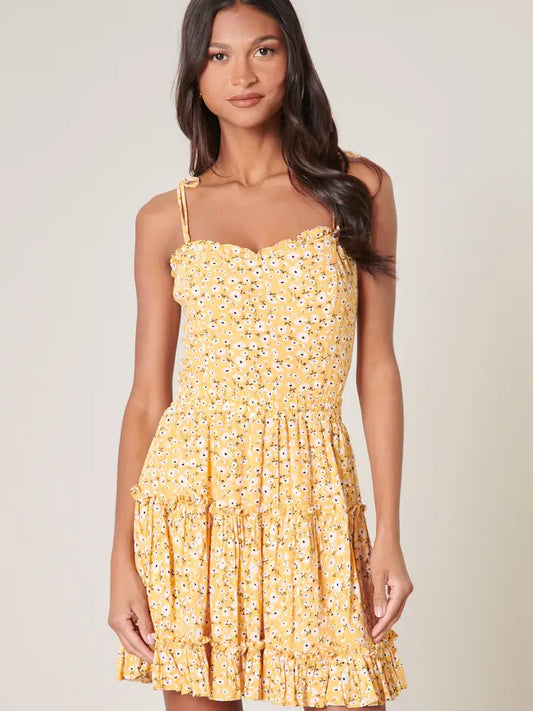 DOREEN DAISY TIE STRAP SMOCKED BACK TOP