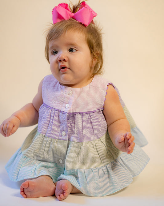 REMY RAINBOW DRESS AND DIAPER COVER