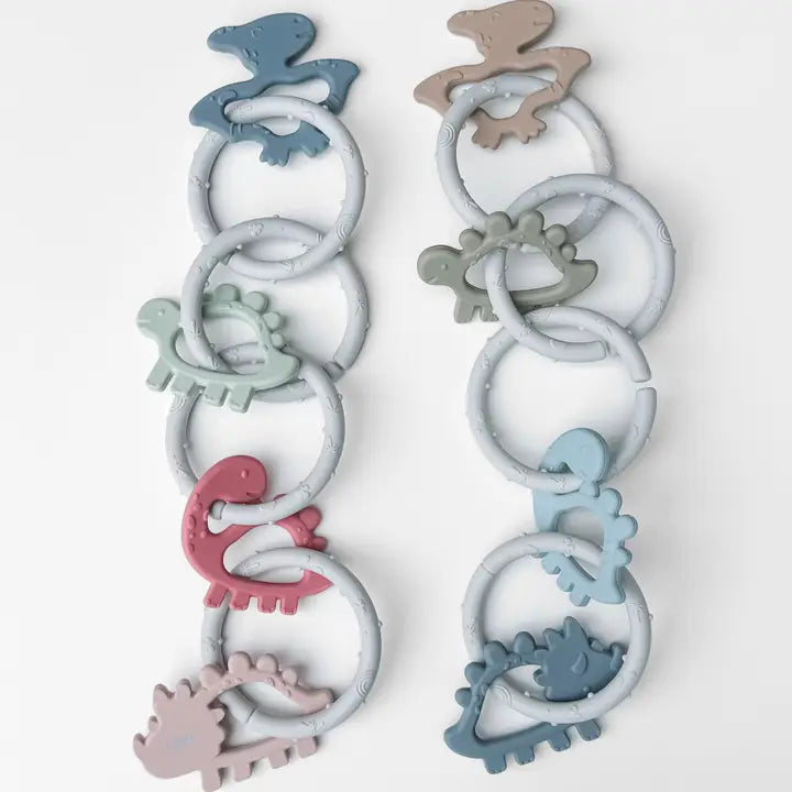 DINO RINGS SILICONE TEETHER