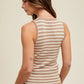 STRIPED SWEATER TANK - MOCHA/CREAM