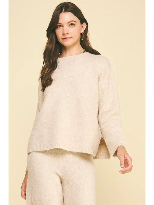 SIFT YARN KNIT SWEATER - OATMEAL