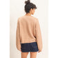 CREW NECK LOOSE FIT CARDIGAN - DARK TAUPE