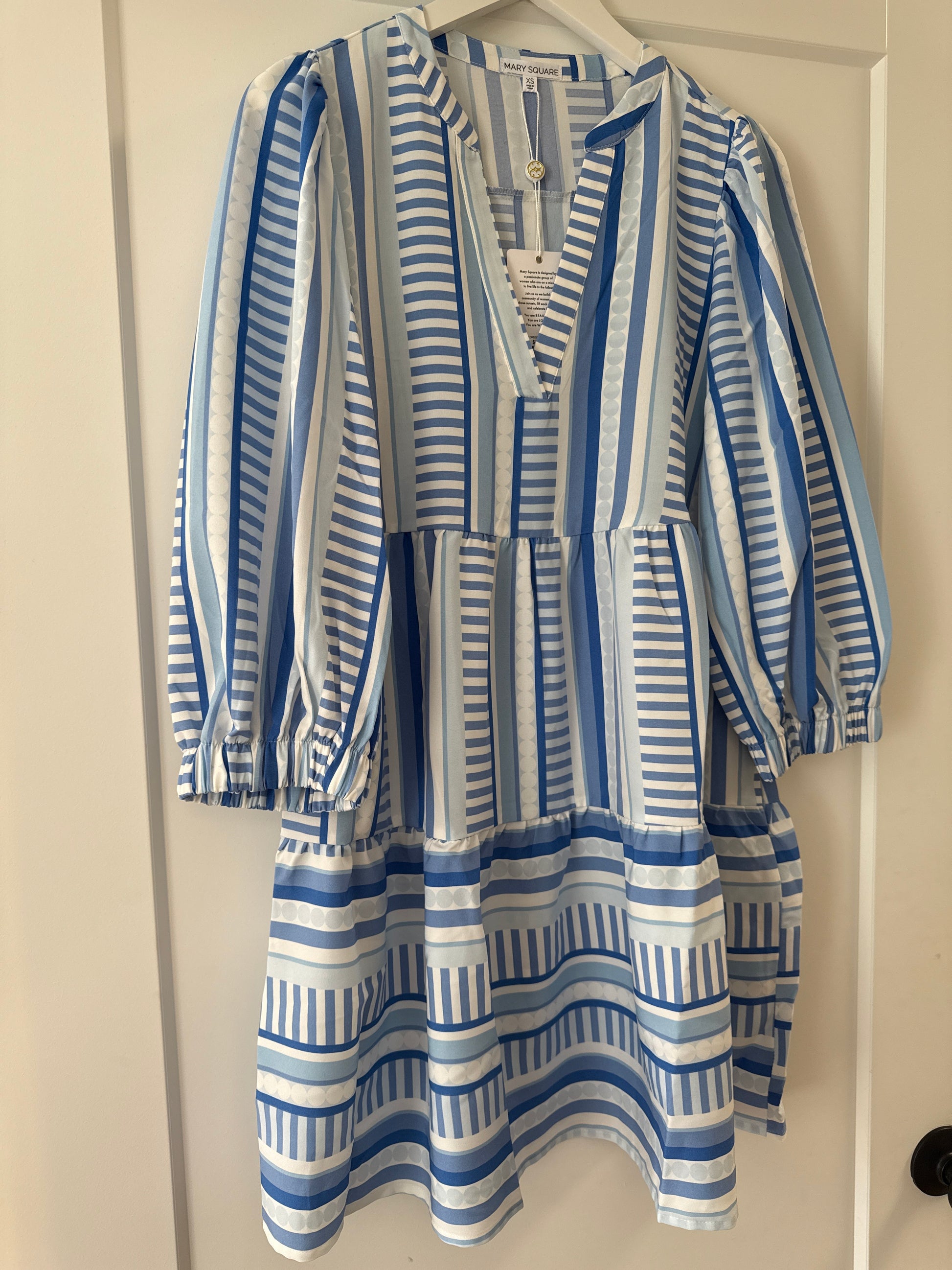 COPPER DRESS - SIMPLY STRIPED BLUE Simply Carolina COPPER DRESS - SIMPLY STRIPED BLUE Simply Carolina