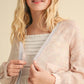 LIGHTWEIGHT CARDIGAN W/POCKETS IN COLORBLOCK - CORAL BLUE
