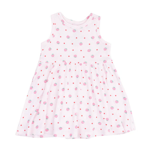 TANK DRESS - STRAWBERRY SWISS DOT