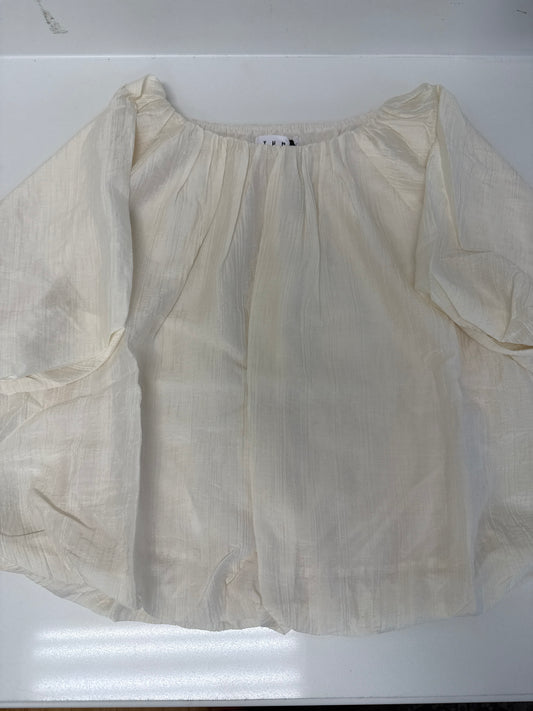 PUFF SLEEVE FLOWY BLOUSE - BEIGE