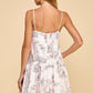 NATURE PRINTED STITCH DETAIL DRESS - BLUSH