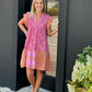 MULTI PRINT DRESS - PINK