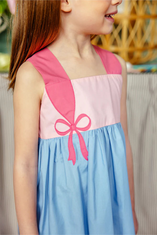 DEMI DRESS  - SARASOTA SKY/SANDPEARL PINK