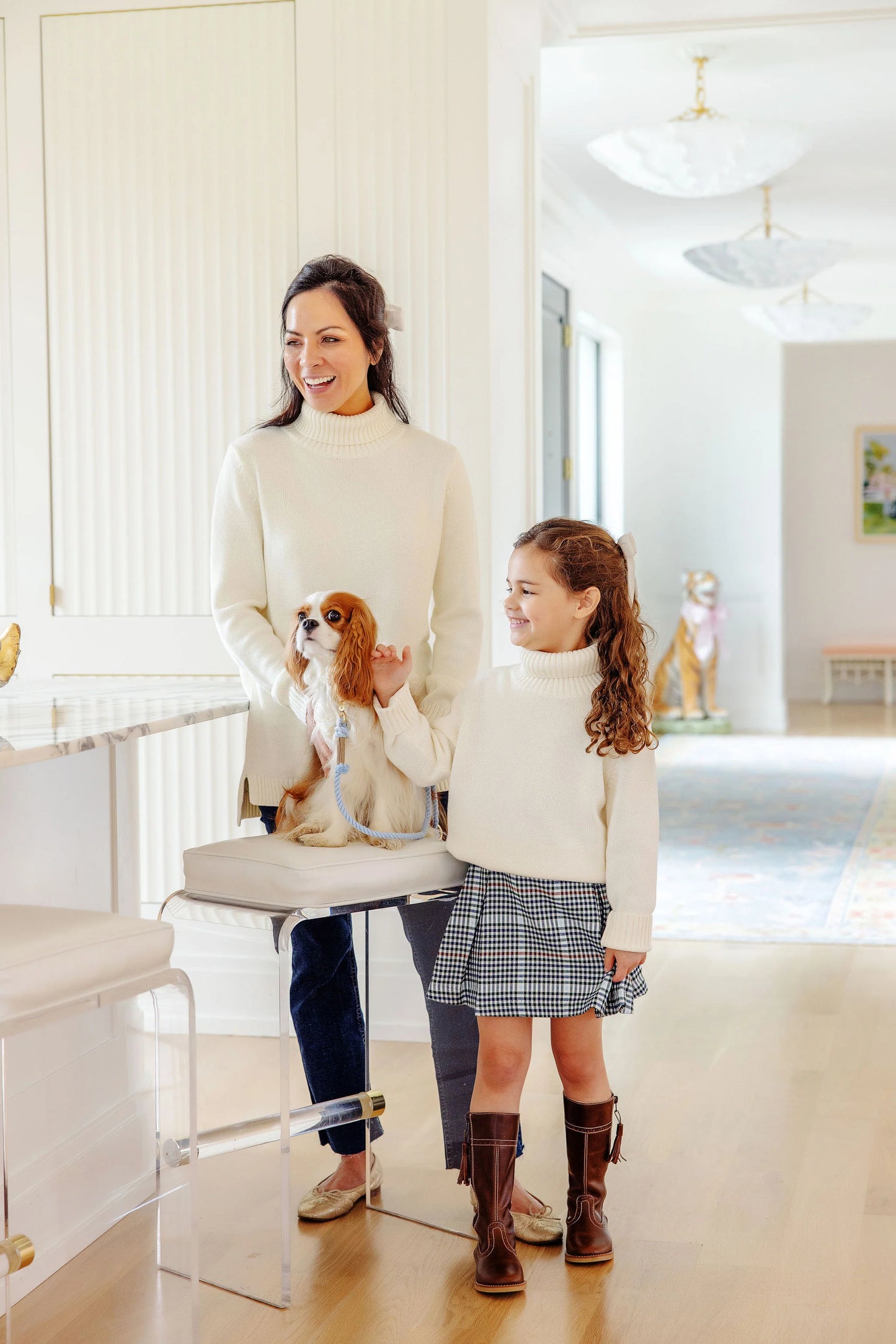 TOWNSEND TURTLENECK SWEATER - PALMETTO PEARL W/ GOLD STORK