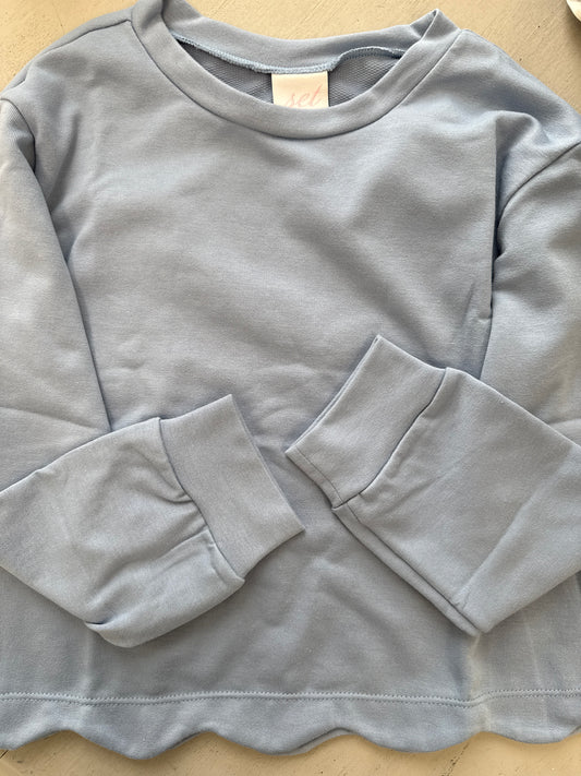 PRESLEY PULLOVER - LAKE BLUE KNIT