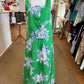 FLORAL  BUTTON DOWN SLEEVELESS TOP - GREEN
