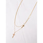 FLETCHER CROSS LAYERED NECKLACE - GOLD