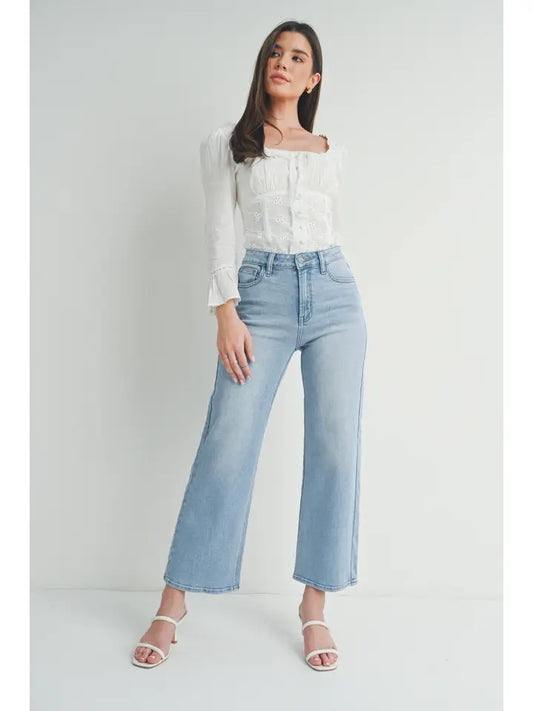 SLIM WIDE LEG - LIGHT DENIM