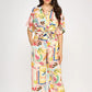 AUMMER PRINT ELASTIC WAIST PANTS - MULTI