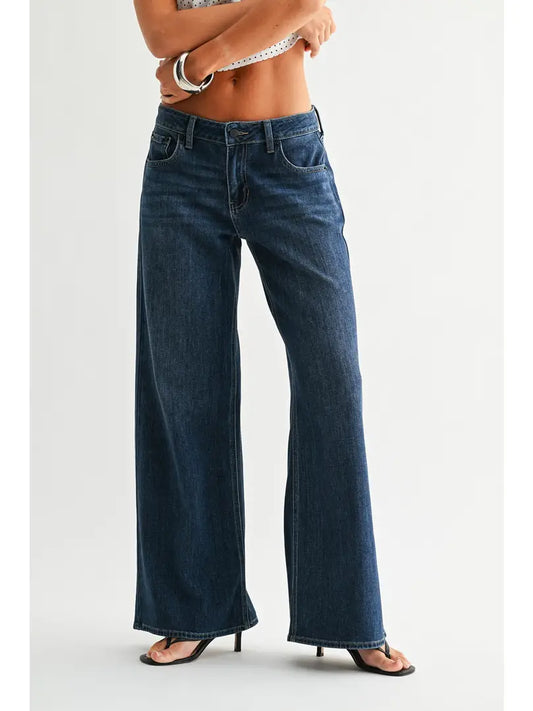 LOOSE STRAIGHT JEAN WITH REGULAR HEM - DARK DENIM