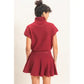 PLEATED SKIRT - BURGUNDY