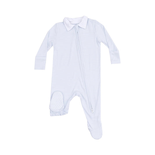 POLO 2 WAY ZIPPER FOOTIE - CLASSIC BLUE STRIPE