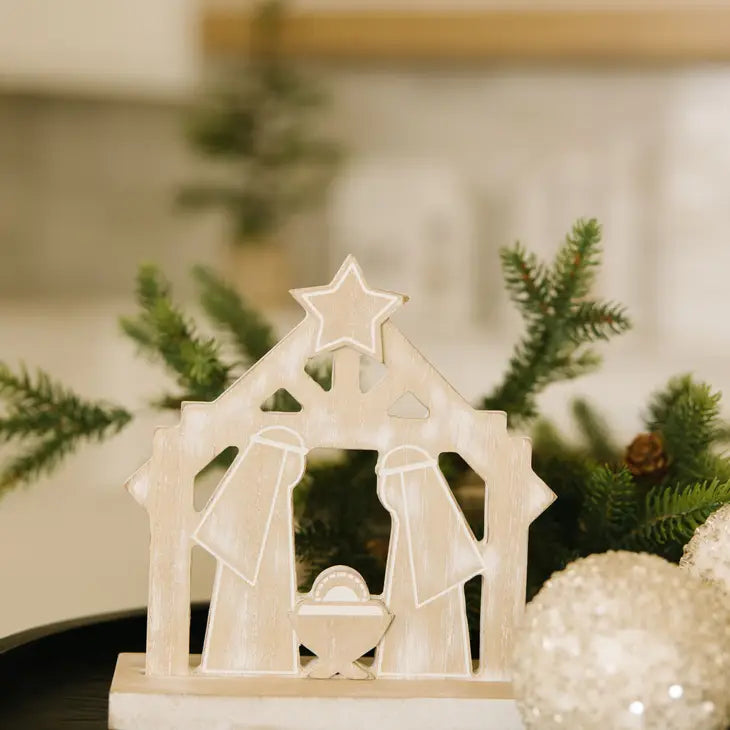 WOOD NATIVITY CHRISTMAS