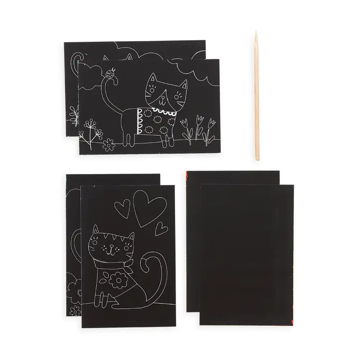 MINI SCRATCH AND SCRIBBLE ART KIT - CUTIE CATS