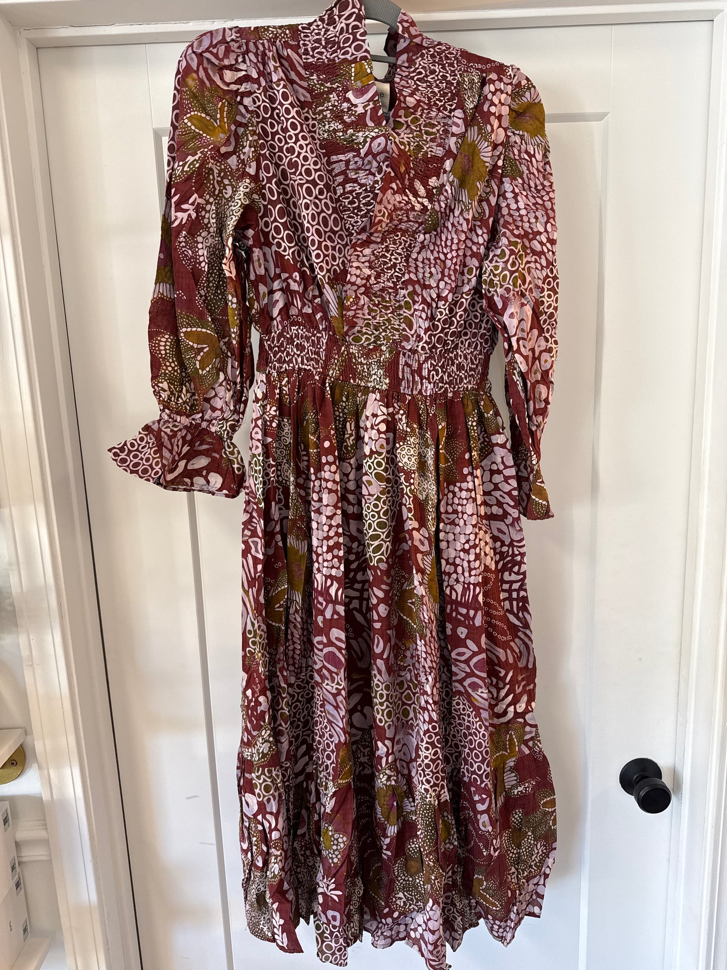 MIDI FLORAL DRESS - MERLOT MIX