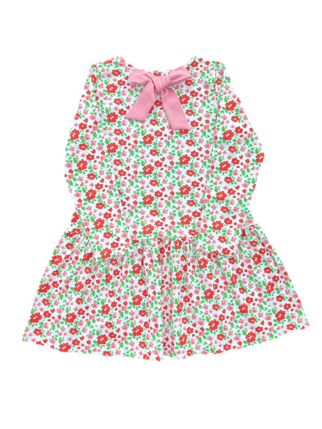 LOREN KNIT DRESS - RED & PINK FLORAL
