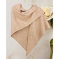 CASHMERE BLEND KNIT TRIANGLE SHAWL WITH CROSS FRONT DESIGN - WINE RED