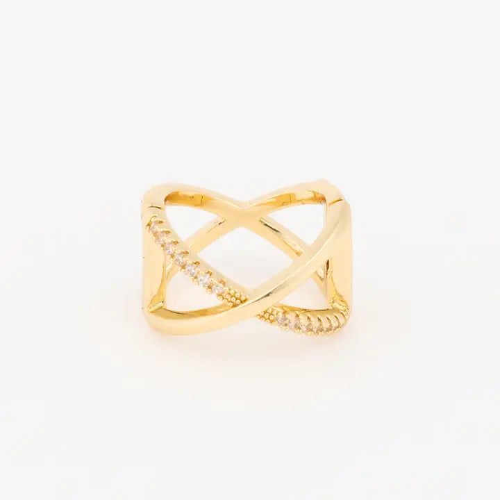 DREW SCARF CHARM - PAVE CRISS CROSS