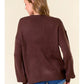 HELLO FALL EMBROIDERED OVERSIZE SWEATER - CHOCOLATE