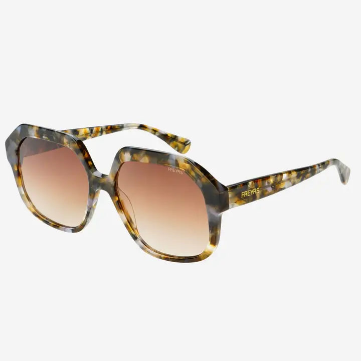 STELLA ACETATE OCTAGONAL SUNGLASSES - BROWN TORTOISE