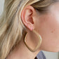 SQUARE ELISA HOOPES - BRUSHED GOLD