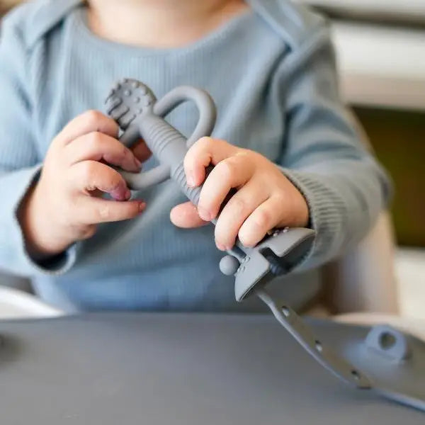 TEETHER & TRAINING SPOON - PEWTER