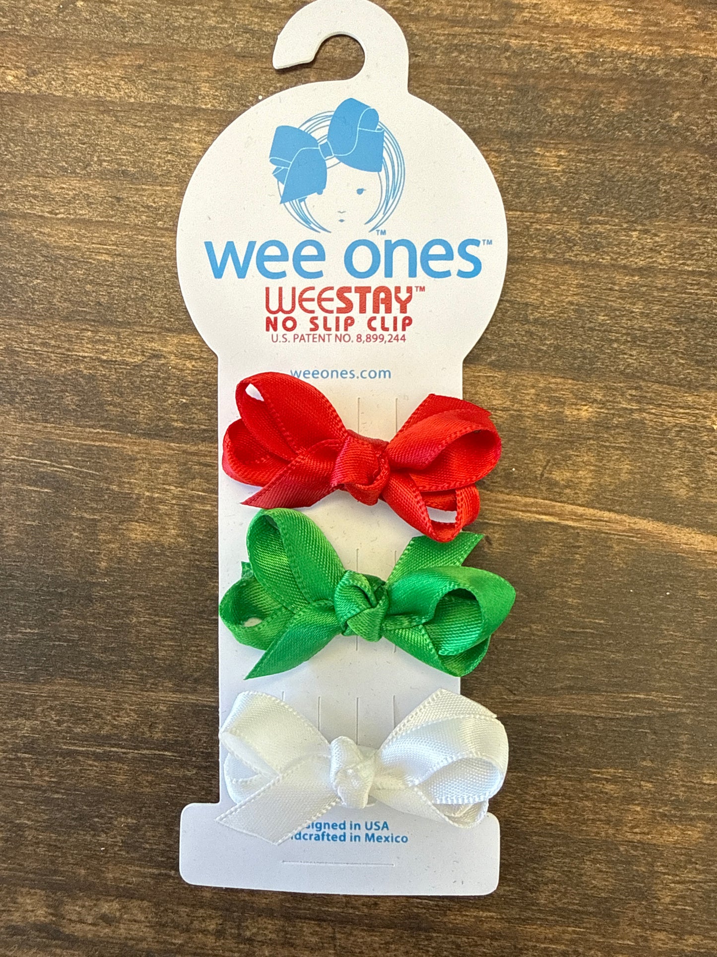 BABY SATIN BOWS KNOT WRAP 3PK - HOLIDAY