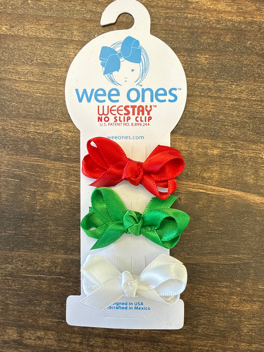 BABY SATIN BOWS KNOT WRAP 3PK - HOLIDAY