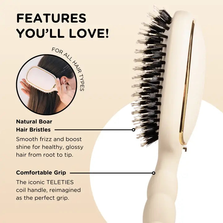 BOAR BRISTLE HAIR BRUSH - TAN