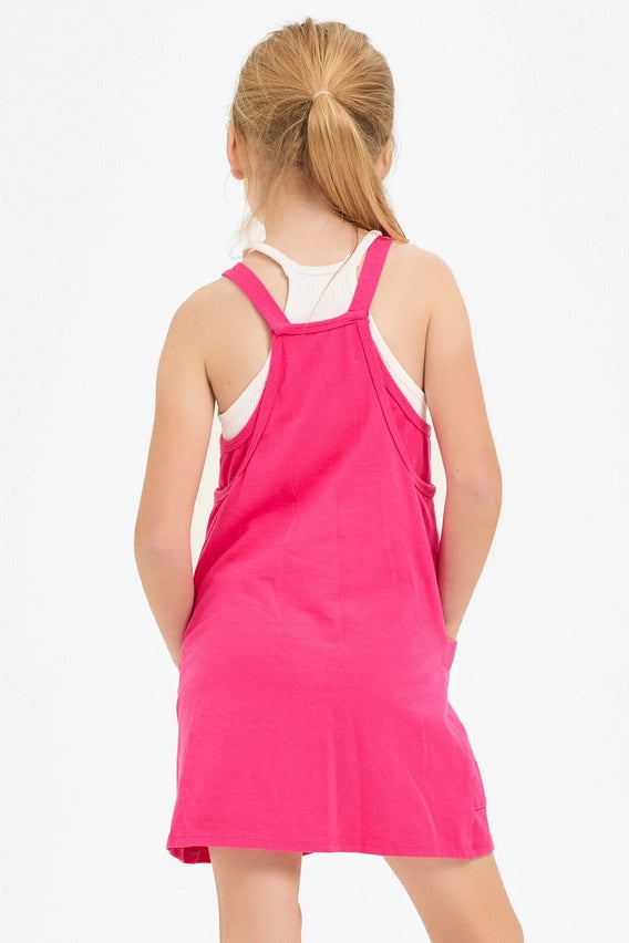 RELAXED TANK ROMPER - HOT PINK