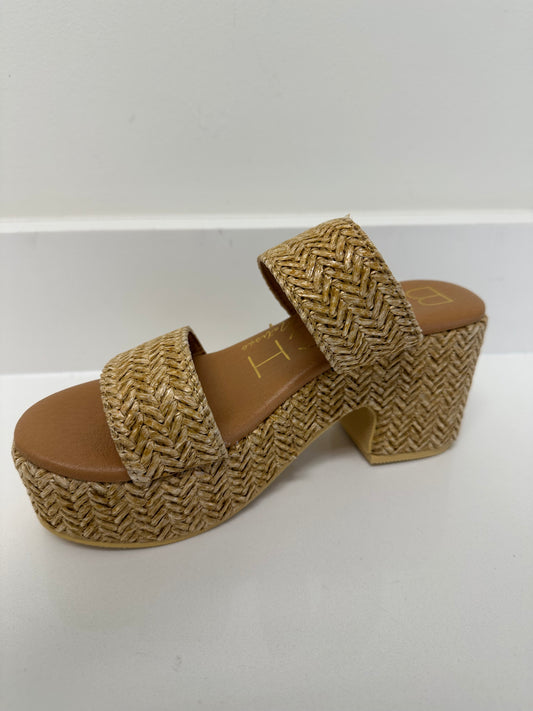 OCEAN AVE PLATFORM SANDAL - CAMEL