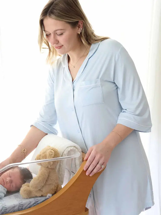 LABOR & DELIVERY NIGHTGOWN - BABY BLUE