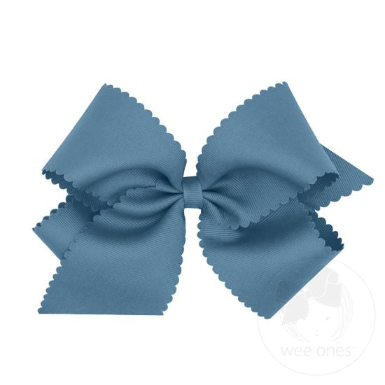 KING GROSGRAIN BOW W/ SCALLOPED EDGE - ASSORTED COLORS