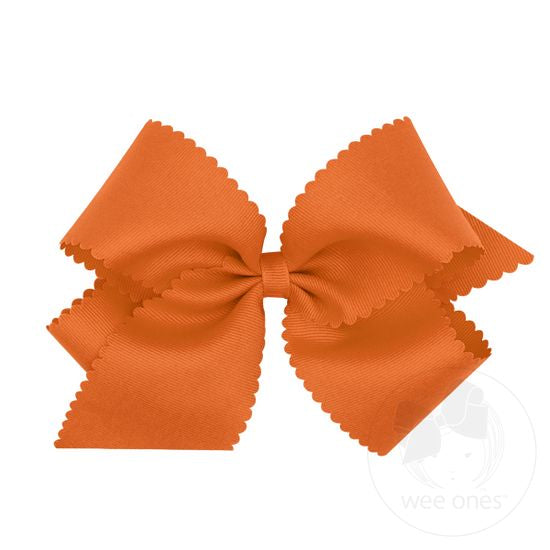 KING GROSGRAIN BOW W/ SCALLOPED EDGE - ASSORTED COLORS