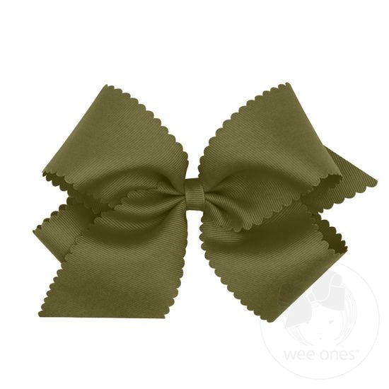 KING GROSGRAIN BOW W/ SCALLOPED EDGE - ASSORTED COLORS