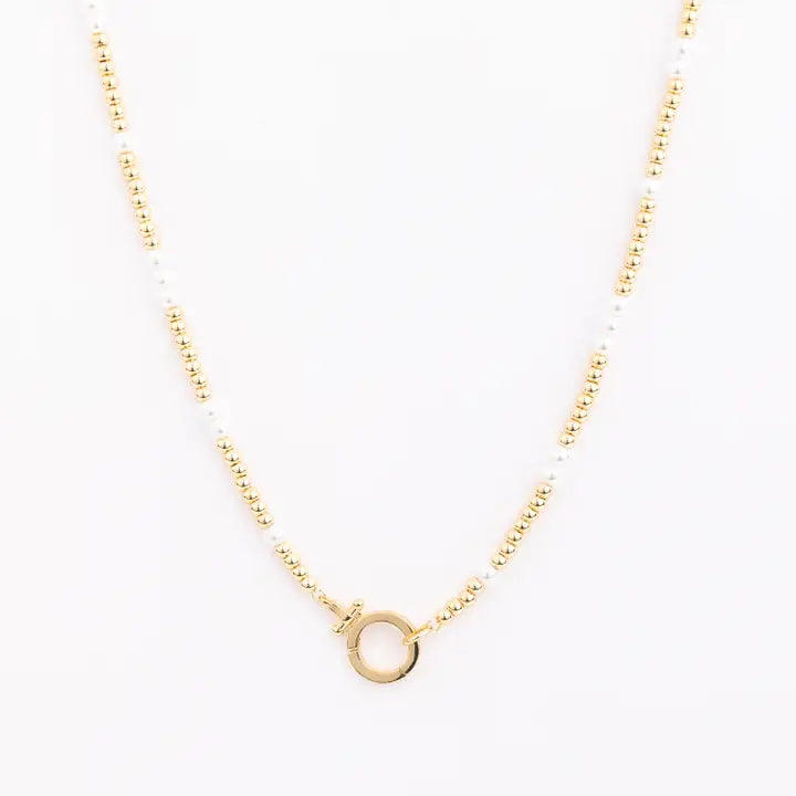 THEA NECKLACE BEADED WITH PEARL - MEDIUM
