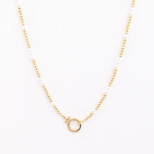 THEA NECKLACE BEADED WITH PEARL - MEDIUM
