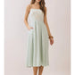 EMBROIDERED FRONT DETAIL SMOCKED BACK DRESS - MINT