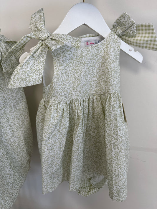 FRESH BUDS BOW DRESS - GREEN