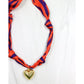 SERAFINA SCARF CHARM NECKLACE - PURPLE/ORANGE